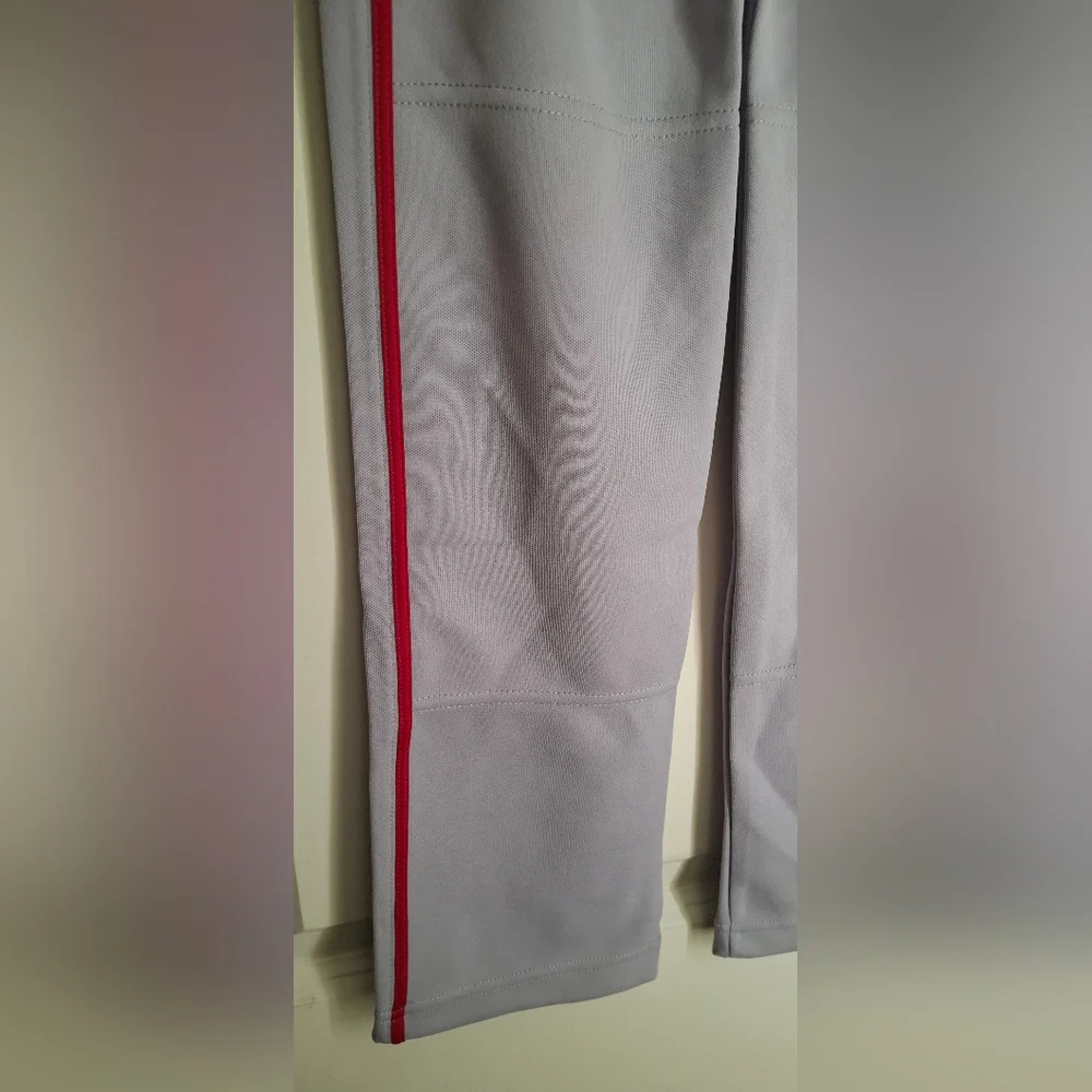 Nwt Easton WALK-OFF Piped Baseball & Softball Pant Youth S Grey/Red 21